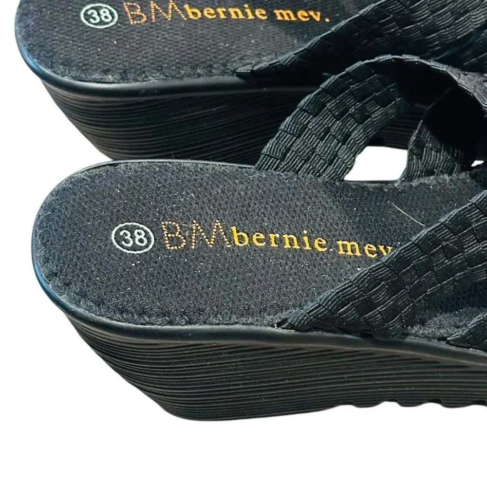 Bernie Mev Black Woven Wedges - Size 38 (7-8)